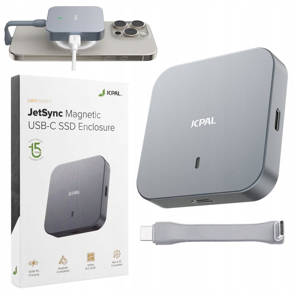 Kieszeń Jcpal JCPal Obudowa Kieszeń SSD na Dysk NVMe M.2 2230 MagSafe USB-C iPhone 16/15