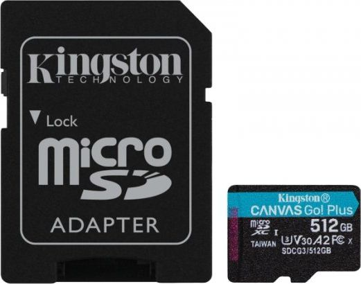 Karta Kingston Canvas Go! Plus MicroSDXC 512 GB Class 10 UHS-I/U3 A2 V30 (SDCG3/512GB)
