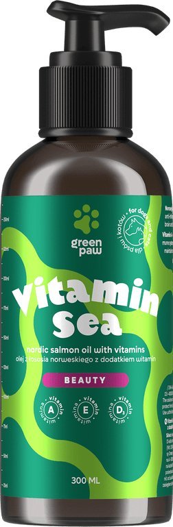 Фото - Ліки й вітаміни Cosma Cannabis Green Paw Vitamin Sea 300ml - Olej z łososia norweskiego wz
