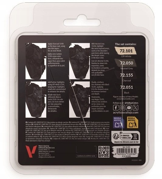 Vallejo Vallejo: 72.393 - Game Color - Black Color Set (4x18 ml)