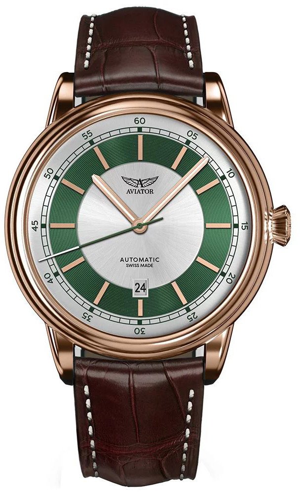 Zegarek Aviator Zegarek męski Aviator V.3.32.2.271.4.BRDC-3 brązowy