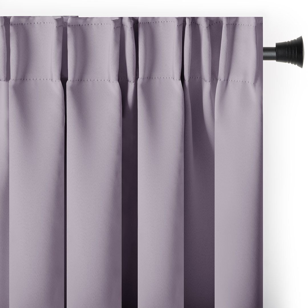 Zasłona blackout 90% na taśmie z szarfą 140x300 cm pudrowy róż Restilo
