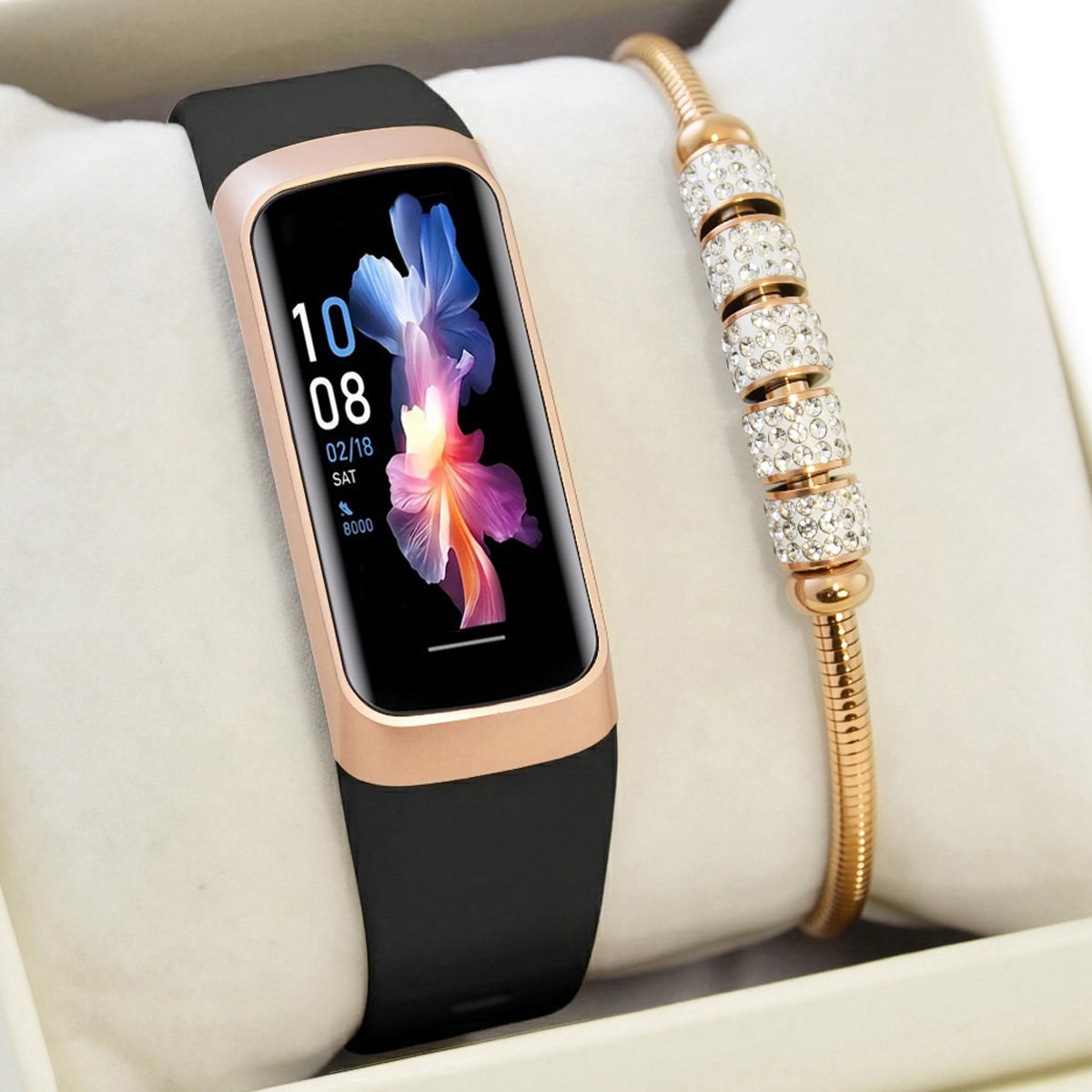 Smartband Gravity Zestaw damski SMARTBAND - GT40-5 BLACK + bransoletka