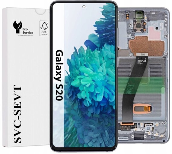 UTS-Group Wyświetlacz Do Samsung Galaxy S20 LTE / 5G Ramka Szary Oryginał LCD Ekran