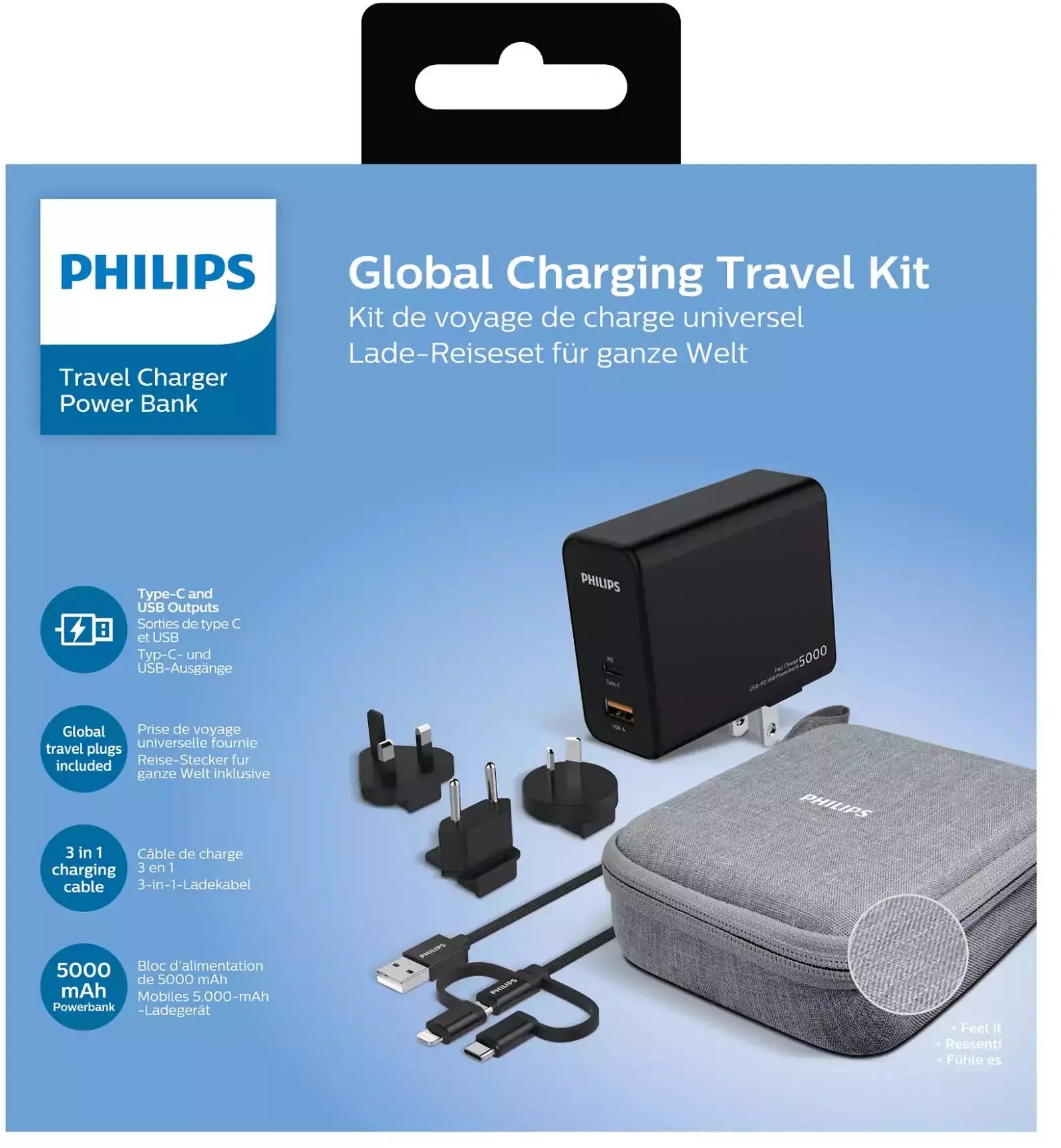 Philips PHILIPS adapter podróżny z powerbankiem 5000mAh