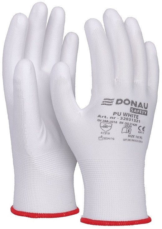Rękawice Donau Safety PU White rozm.6 białe