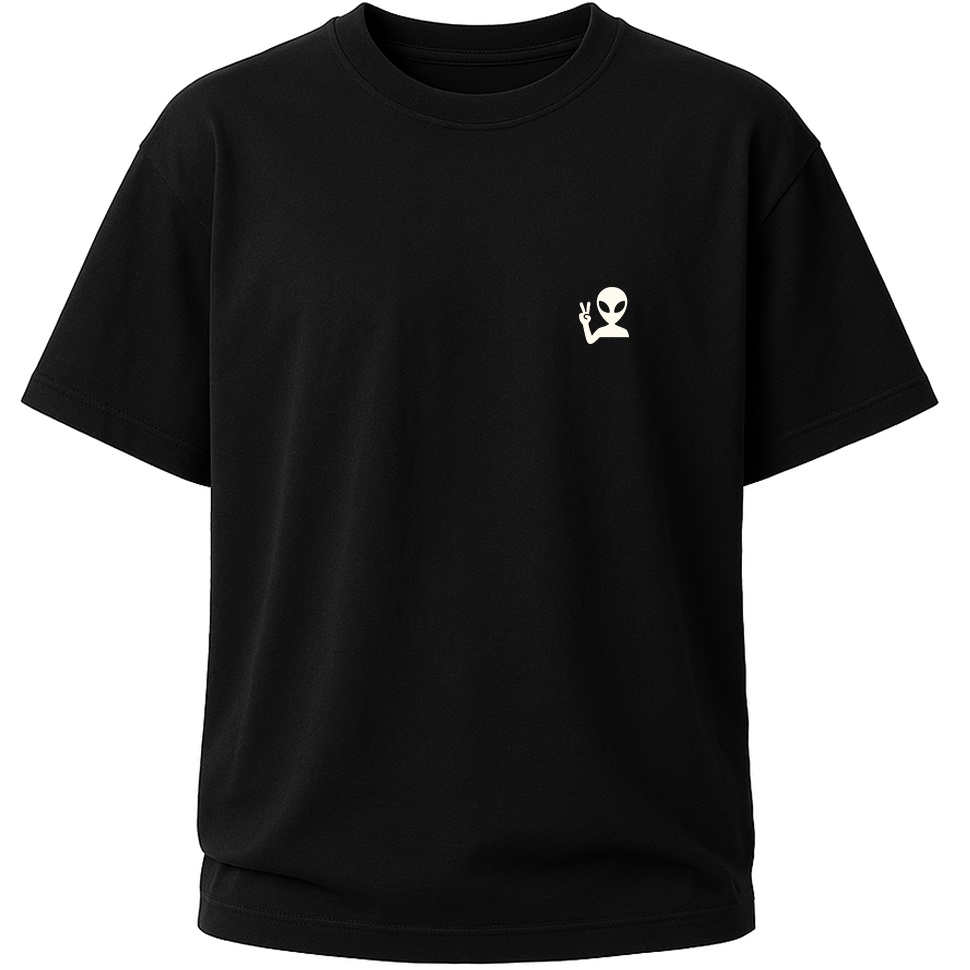 Koszulka hulajnoga Hello Human Minimal white logo - T-shirt na hulajnogę wyczynowa Alien Scoot (czarna)