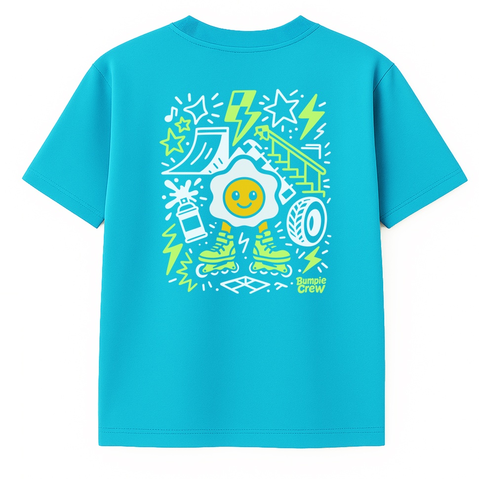 T-shirt dziecięcy Jajko Skatepark – urban streetwear (błękitny)