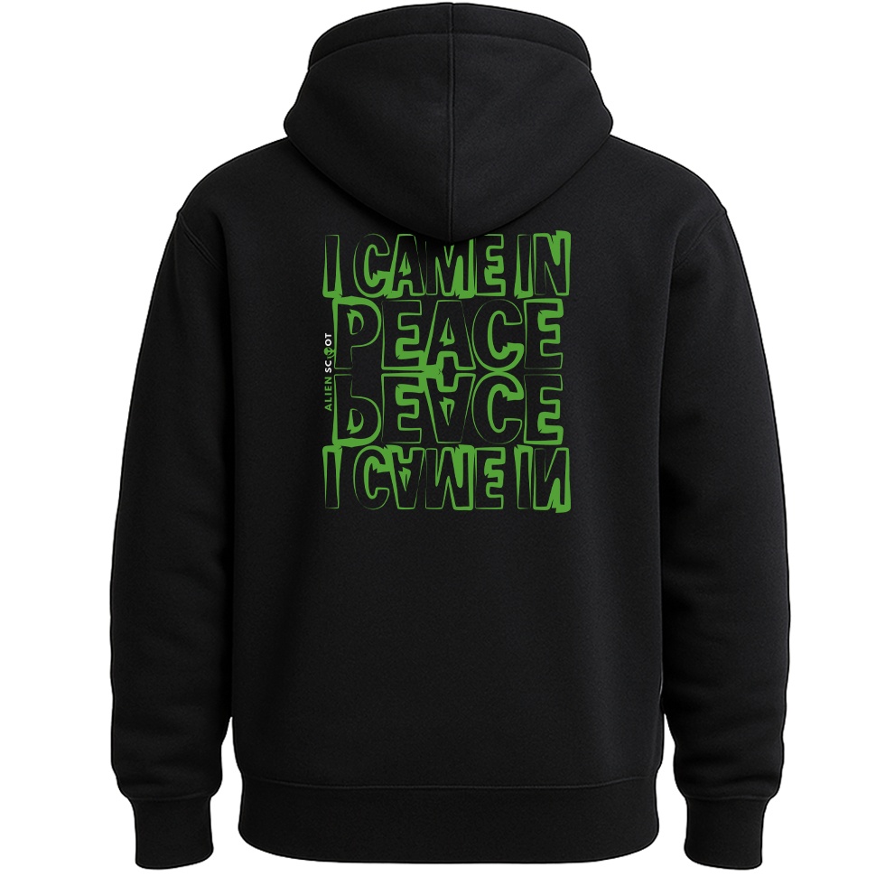 Bluza dziecięca Alien Scoot - I Came - hulajnoga, skatepark, bluza z kapturem (czarna)