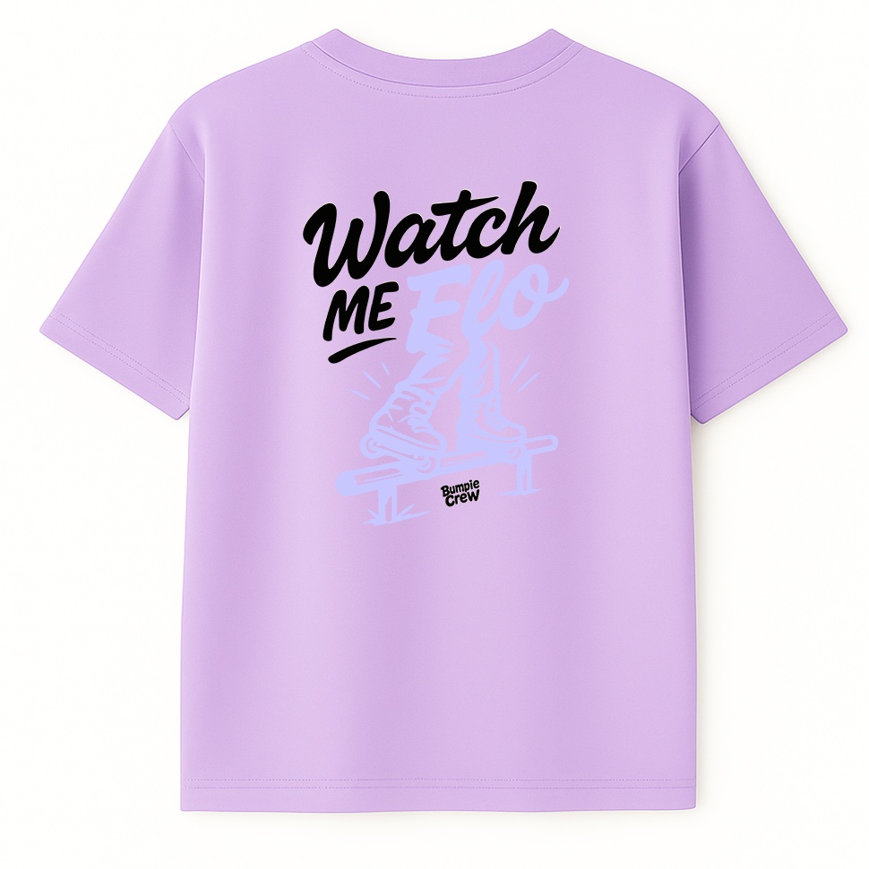 Koszulka rolkowa Watch Me Flo – streetwear dla dzieci (liliowa)