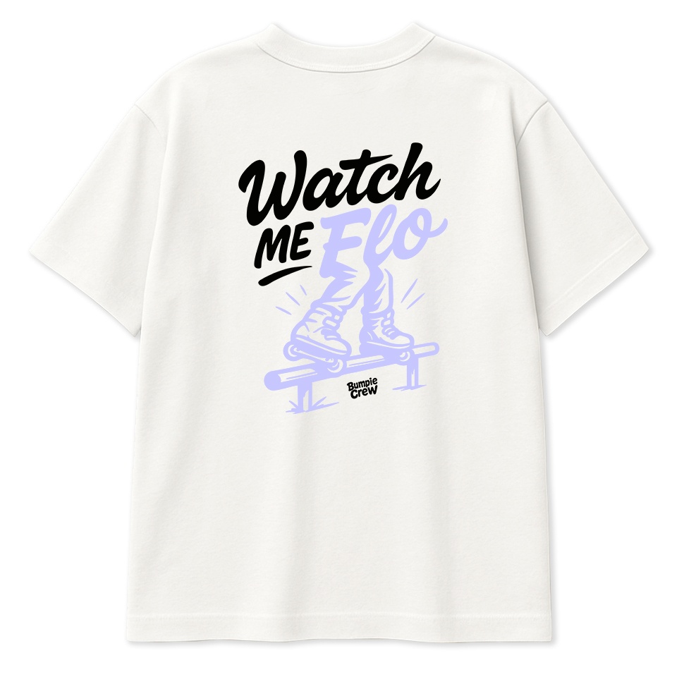 Koszulka dziecięca Watch Me Flo – skate styl dla dzieci (biała)