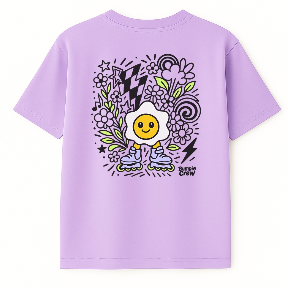 Koszulka rolkowa Jajko Flower – street fashion kids (liliowa)