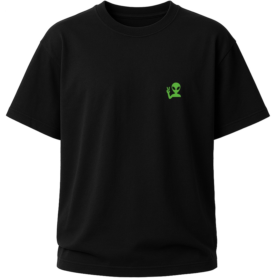 Koszulka hulajnoga Hello Human Minimal - T-shirt na hulajnogę wyczynowa Alien Scoot (czarna)