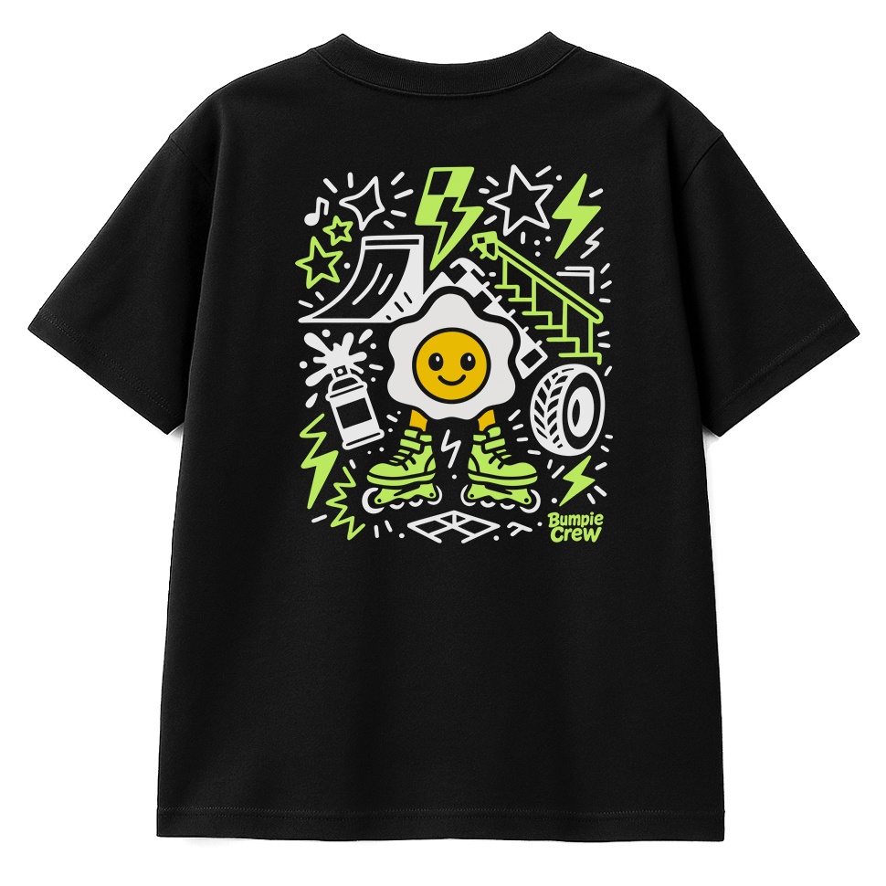 T-shirt dziecięcy Jajko Skatepark – styl skate dla dzieci (czarny)