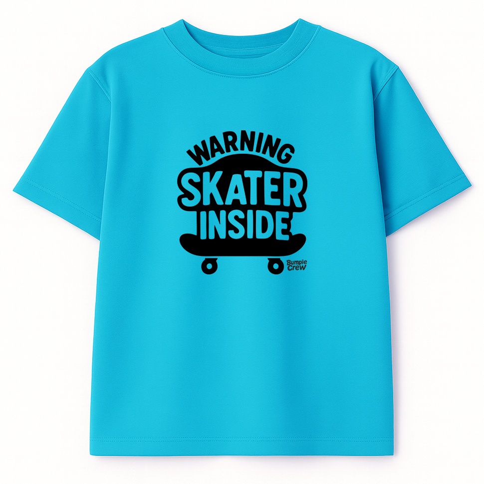 Koszulka dziecięca deskorolkowa – skatebording style młodzieżowa (błękitna)