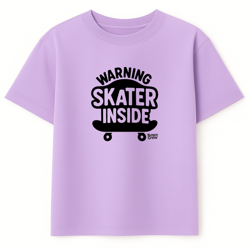 Koszulka dziecięca deskorolkowa – skatebording style młodzieżowa (liliowa)