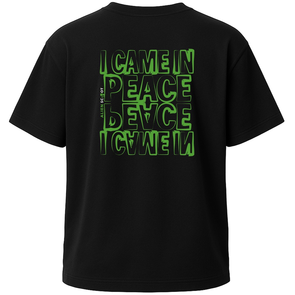Koszulka dziecięca na hulajnogę Alien Scoot - I Came - T-shirt Alien hulanoga (czarna)