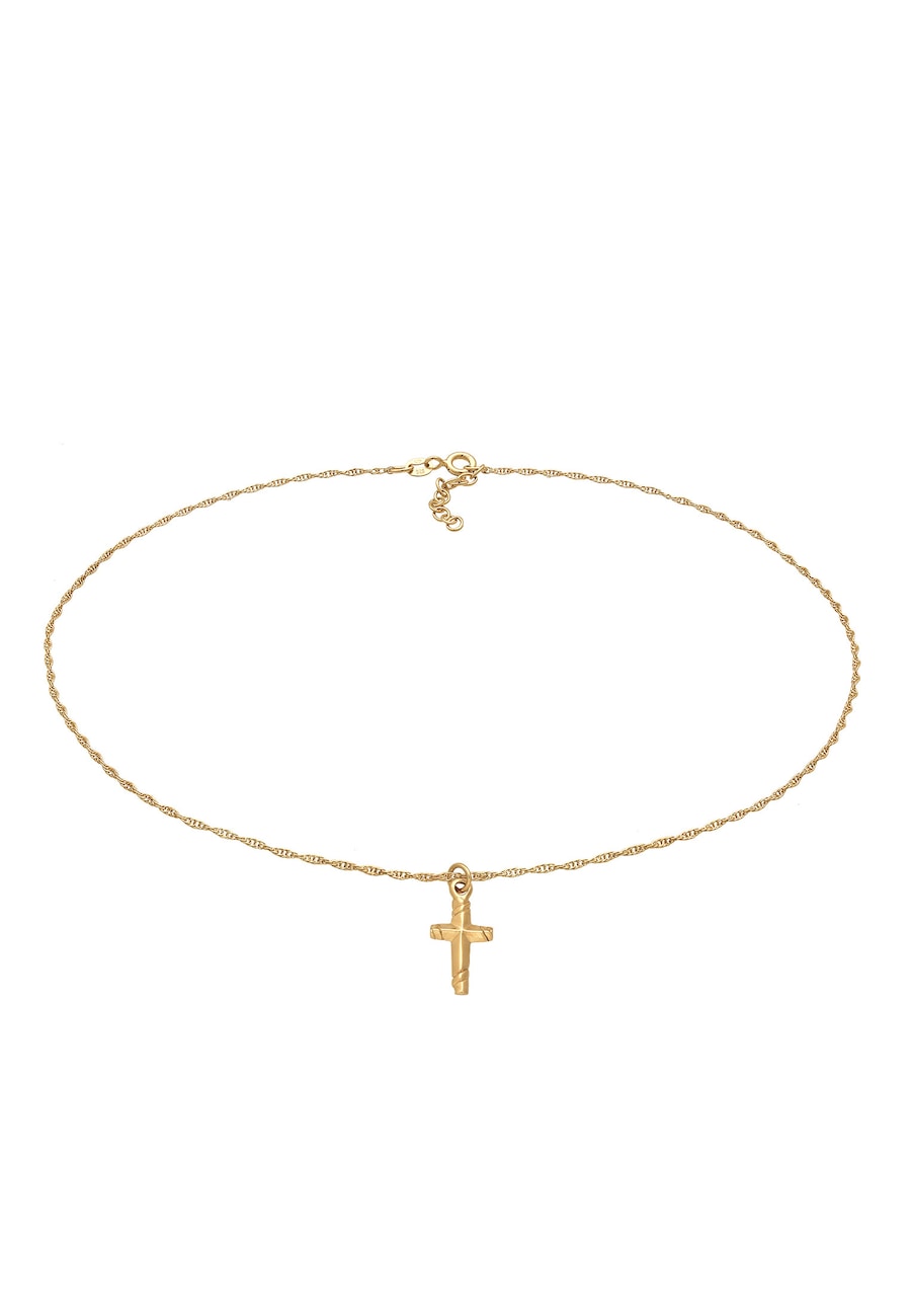 Elli Damski naszyjnik Choker krzyżyk nowoczesny w srebrze próby 925 Naszyjniki 1 ct