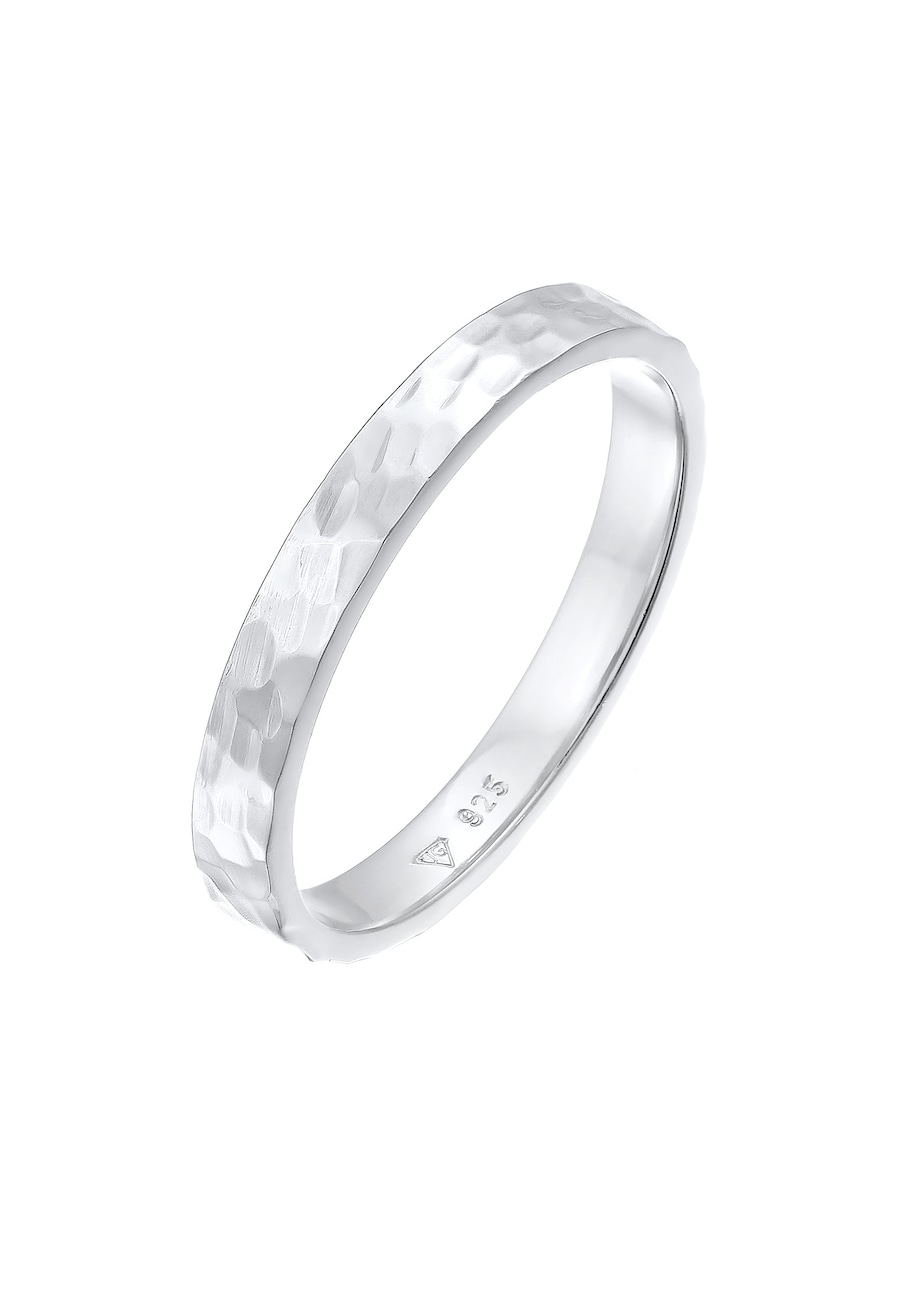 Elli Damski Basic Pinky Promise młotkowane w srebrze próby 925 Sterling Silver Pierścionki 1 ct