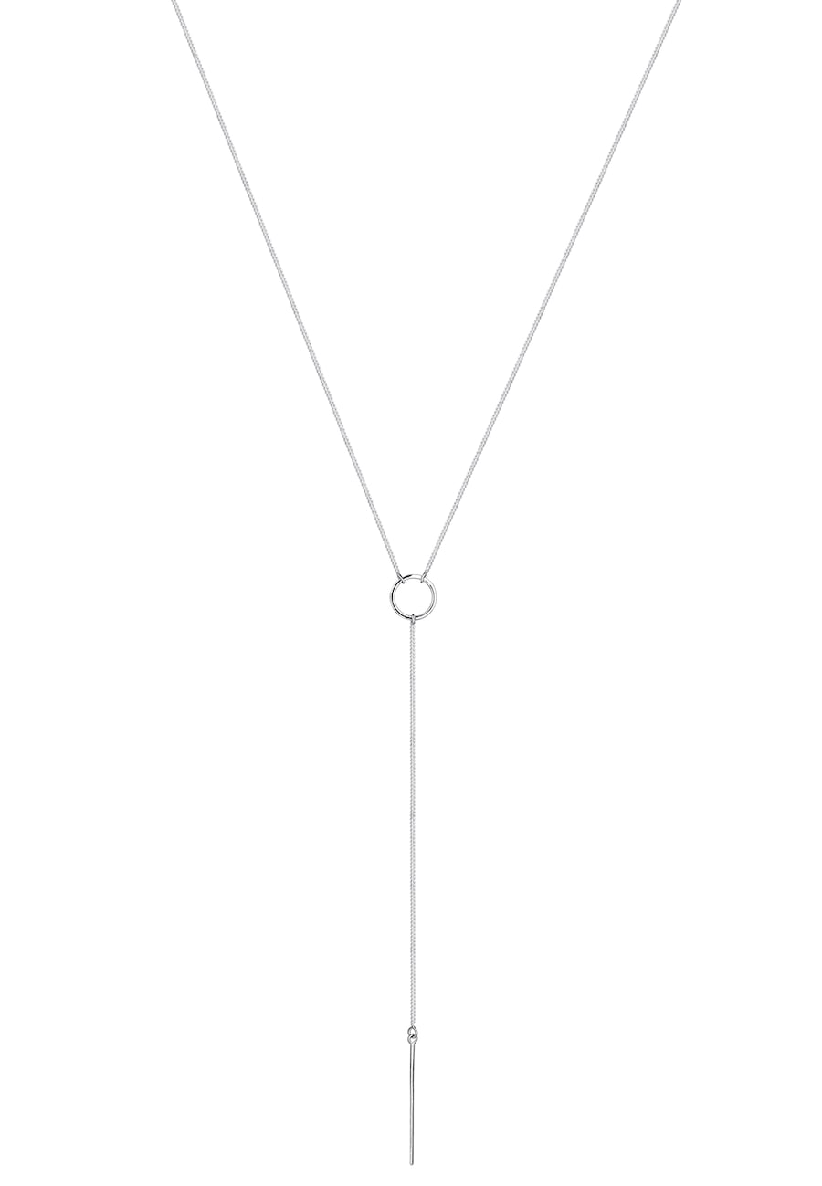 Elli Damski łańcuszek Y Geo Minimal ze srebra próby 925 Sterling Silver Naszyjniki 1 ct
