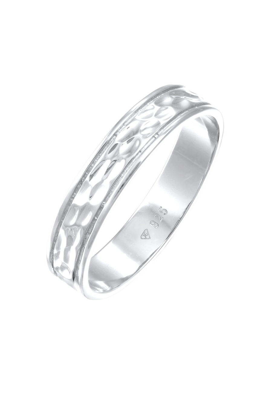 Elli PREMIUM Damska obrączka Para Partner Ślub ze strukturą w srebrze 925 Sterling Silver Pierścionki 1 ct Damski