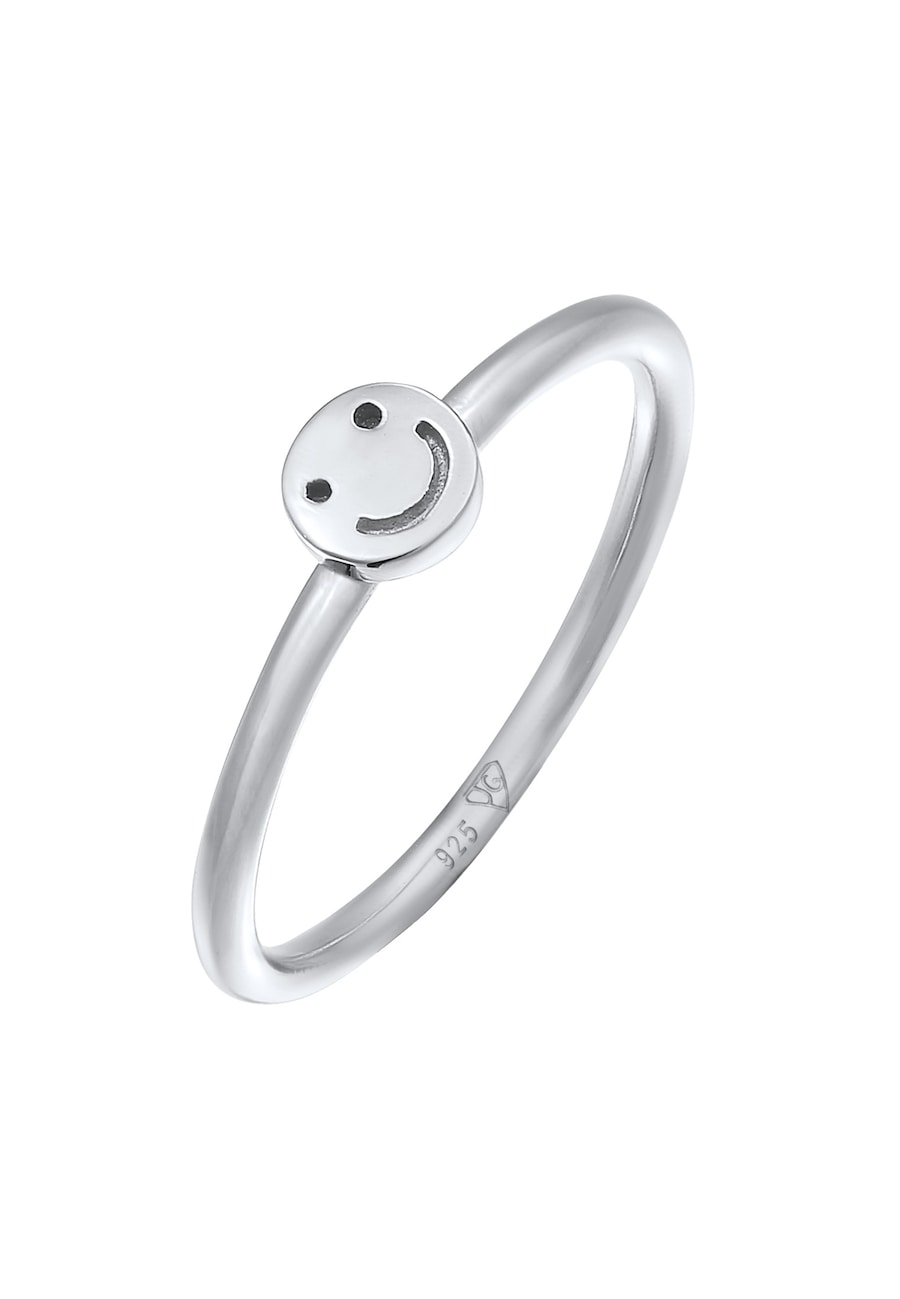 Elli Damski z smiling face Trend Pinky ze srebra próby 925 Sterling Silver Pierścionki 1 ct