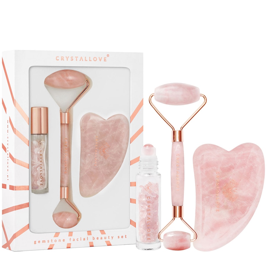 Crystallove Rose quartz beauty set Urządzenia do masażu twarzy 1 ct