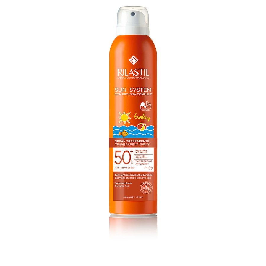 Rilastil SUN SYSTEM SPF50+ BABY transparentny spray Ochrona przeciwsłoneczna dla dzieci