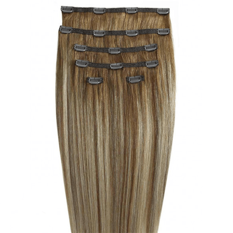 Gold24 Gold24 Przedłużenie włosów Clip-in #88A Szara - 60 cm Przedłużanie włosów 1 ct Brązowy