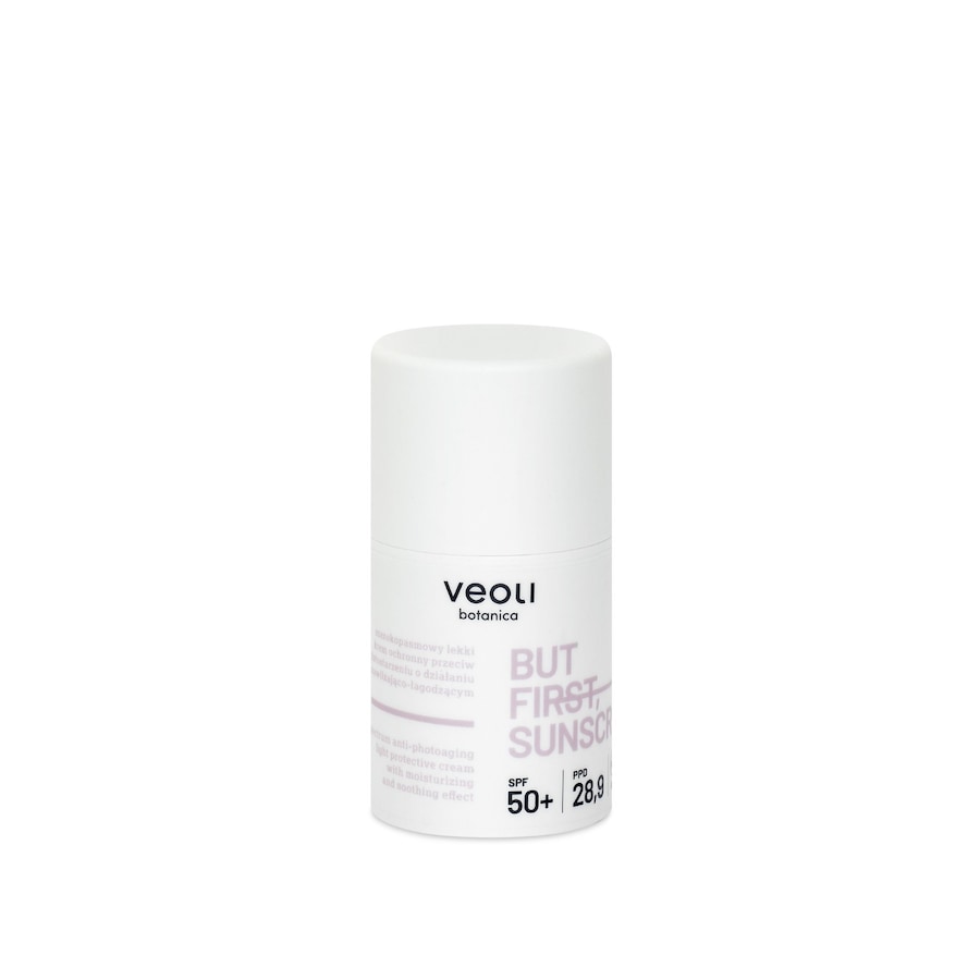 Veoli Botanica Szerokopasmowy lekki krem ochronny przeciw fotostarzeniu o działaniu nawilżająco-łagodzącym BUT FIRST, SUNSCREEN Ochrona przeciwsłonecz