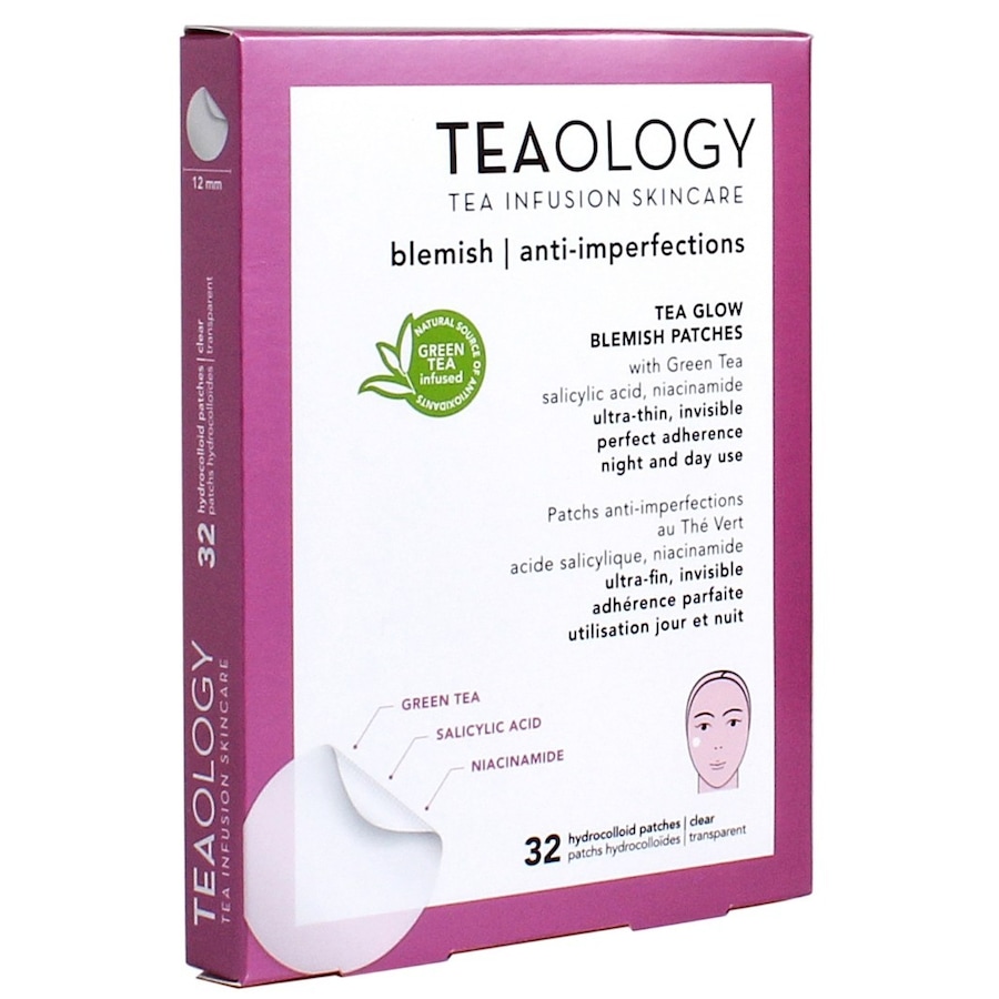 Teaology Tea Glow Blemish Patches - Plastry przeciw niedoskonałościom i trądzikowi Przybory do oczyszczania twarzy 1 ct