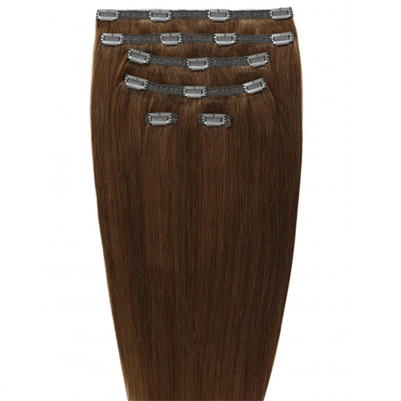 Gold24 Gold24 Przedłużenie włosów Clip-in #88A Szara - 60 cm Przedłużanie włosów 1 ct Brązowy