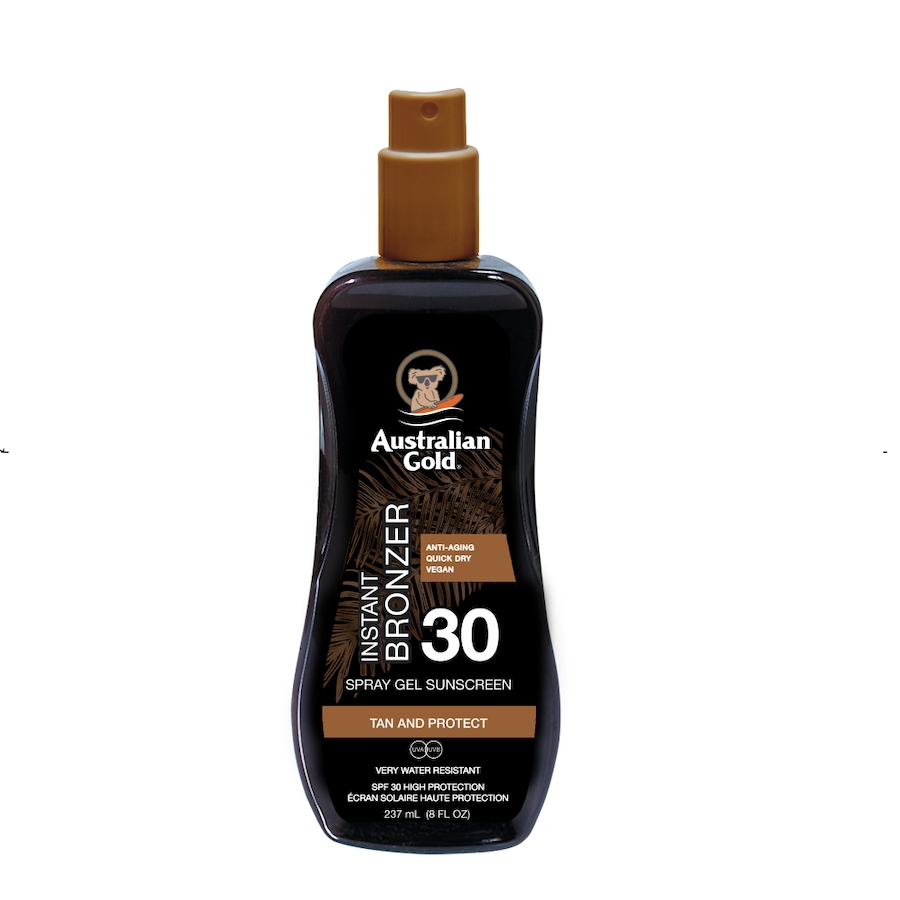 Australian Gold SPF 30 Spray Gel with Bronzer - Żel w sprayu do opalania z bronzerem Ochrona przeciwsłoneczna