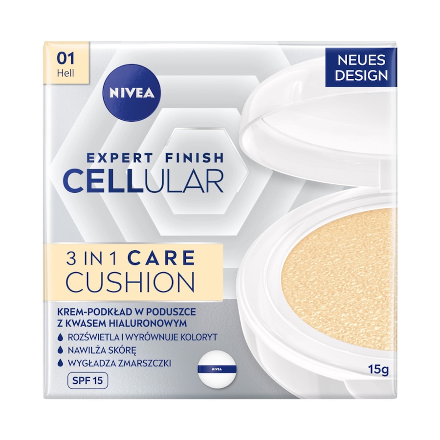 Nivea Cellular Expert Finish 3w1 CARE Cushion Krem-podkład w poduszce kolor naturalny Pudry 1 - HELL