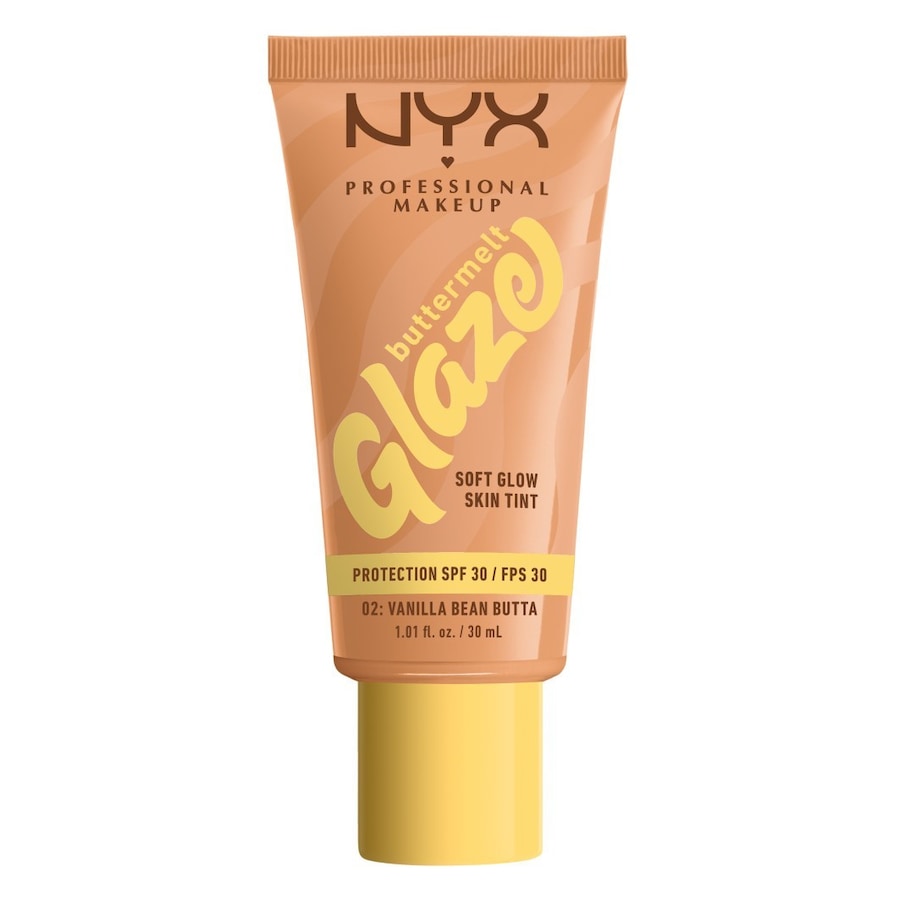 NYX Professional Makeup Buttermelt Glaze, Tint do twarzy z SPF 30 Podkłady 02W - VANILLA BEAN BUTTA