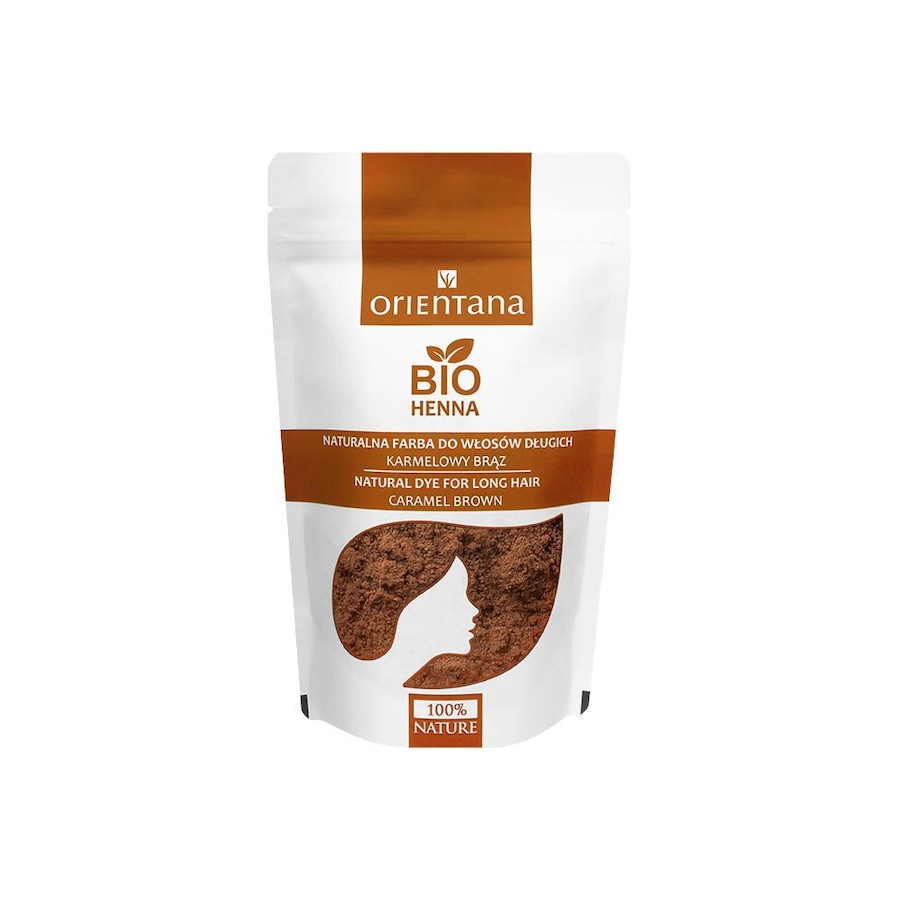 Orientana BIO HENNA naturalna farba do włosów długich KARMELOWY BRĄZ Farby do włosów