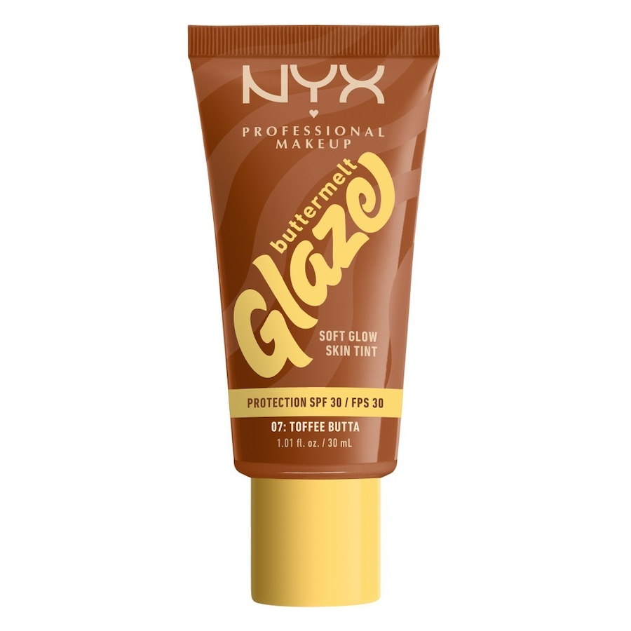 NYX Professional Makeup Buttermelt Glaze, Tint do twarzy z SPF 30 Podkłady 07W - TOFFEE BUTTA