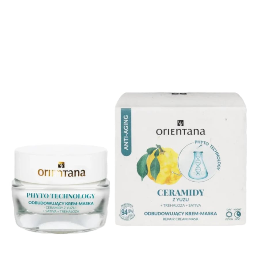 Orientana Odbudowyjący Krem Maska Ceramidy z Yuzu + Sativa + Trehaloza Maseczki przeciwzmarszczkowe