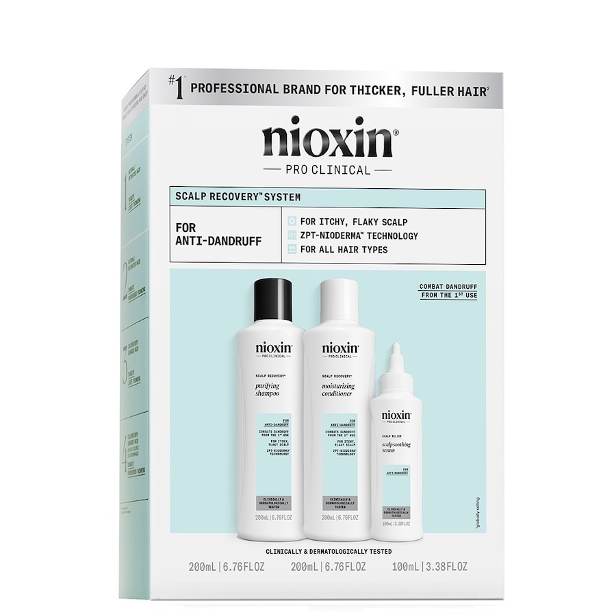Nioxin Nioxin Scalp Recovery system przeciwłupieżowy i do swędzącej skóry głowy, 200+200+ Zestawy do pielęgnacji włosów 1 ct
