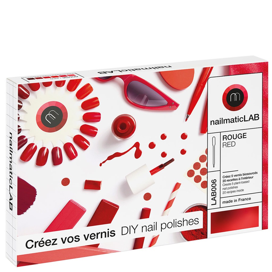 Nailmatic DIY NAIL POLISHES RED – ZESTAW DO TWORZENIA 5 NATURALNYCH LAKIERÓW W ODCIENIACH CZERWIENI Lakiery do paznokci 1 ct