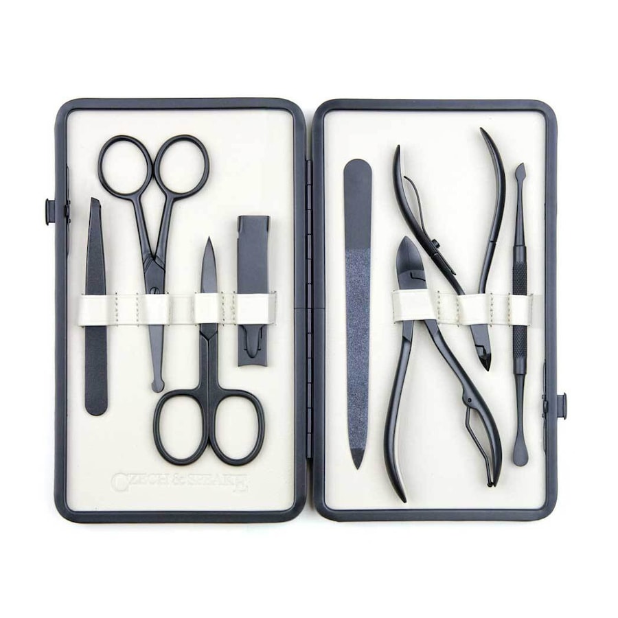 Czech & Speake Leather-Bound Manicure Set - Black/White Zestawy do manicure 1 ct