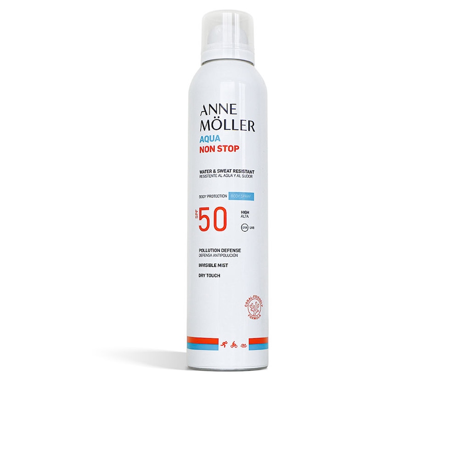Anne Möller AQUA NON STOP wodoodporny i odporny na pot spray do ciała SPF50 Ochrona przeciwsłoneczna