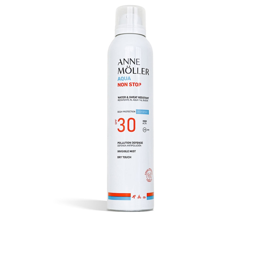 Anne Möller AQUA NON STOP wodoodporny i odporny na pot spray do ciała SPF30 Ochrona przeciwsłoneczna