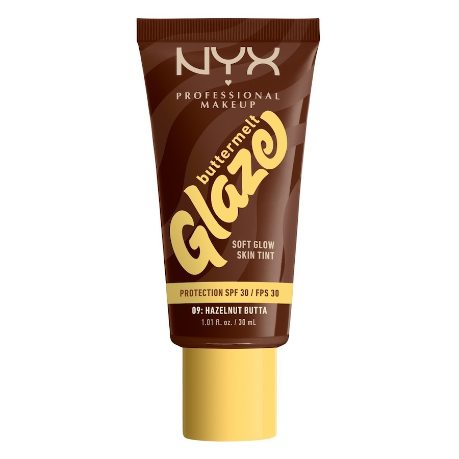 NYX Professional Makeup Buttermelt Glaze, Tint do twarzy z SPF 30 Podkłady 09W - HAZELNUT BUTTA
