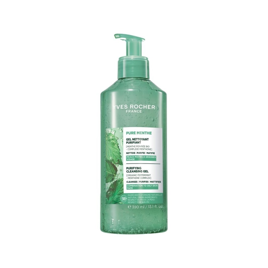 Yves Rocher Pure Menthe Żel oczyszczający z miętą pieprzową Żele do mycia twarzy