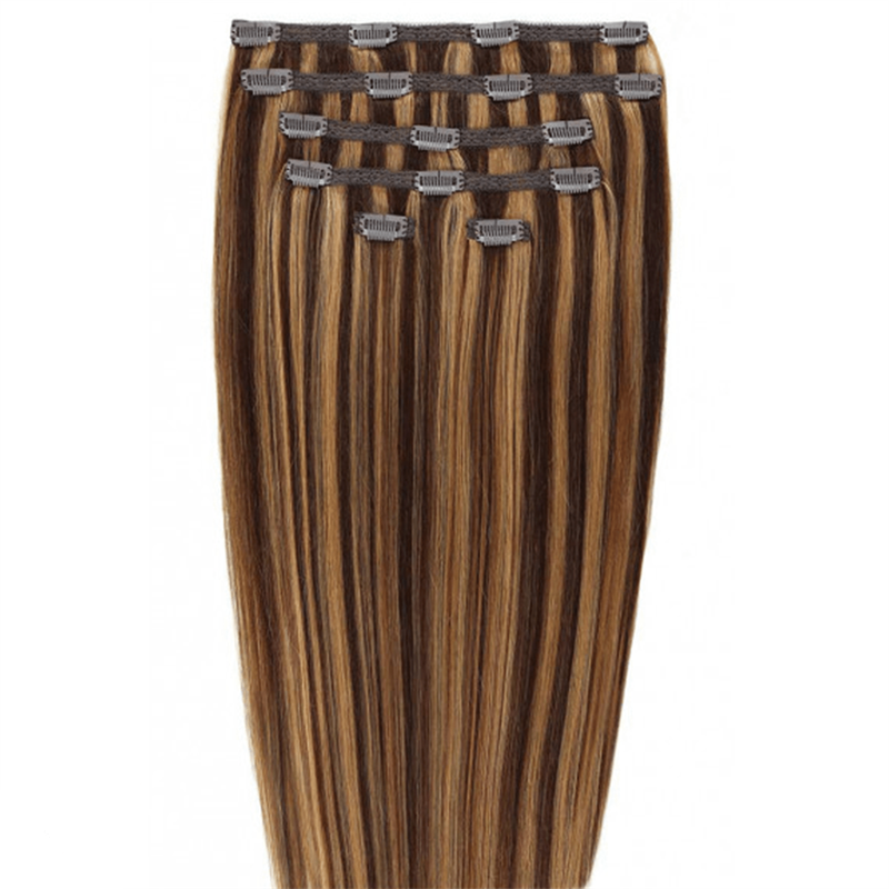 Gold24 Gold24 Przedłużenie włosów Clip-in #88A Szara - 60 cm Przedłużanie włosów 1 ct Brązowy