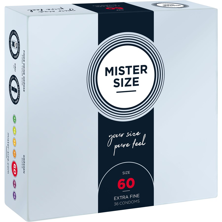 Mister Size Pure Feel 60 mm - Size XL Prezerwatywy 36 ct Męskie
