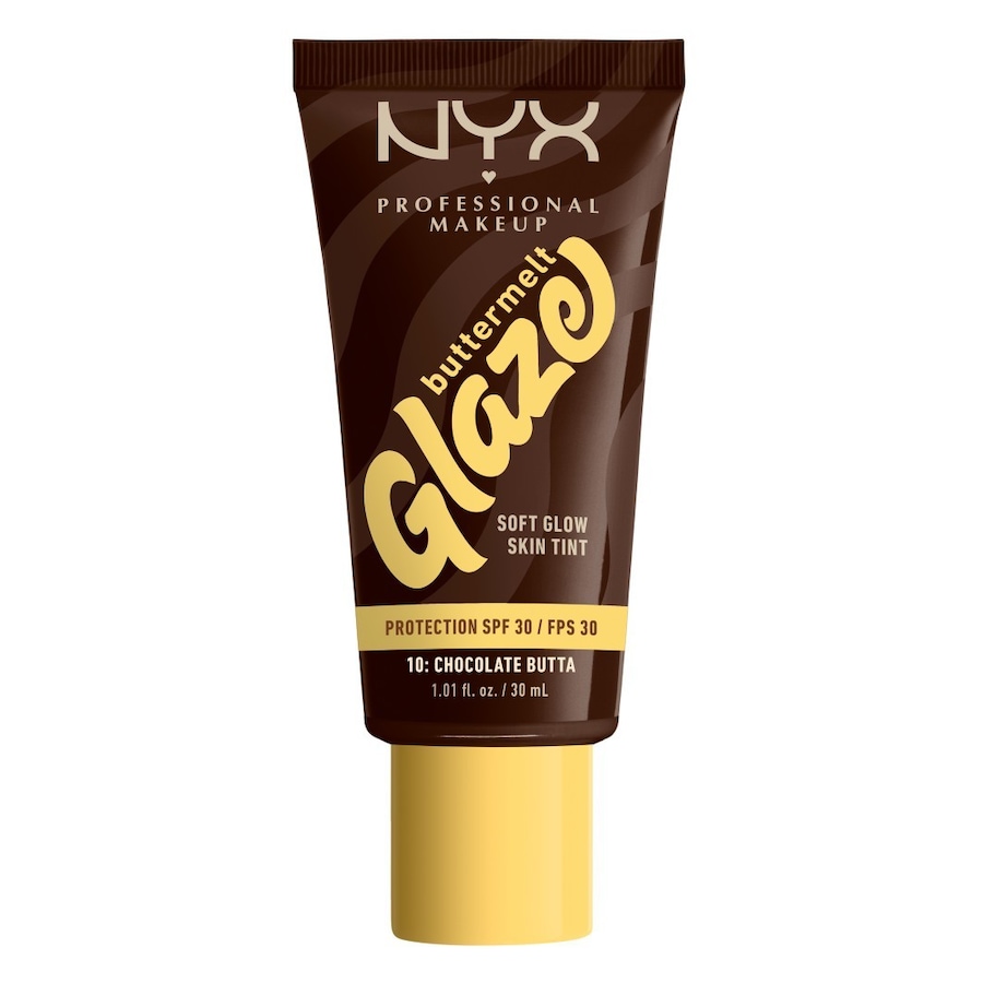 NYX Professional Makeup Buttermelt Glaze, Tint do twarzy z SPF 30 Podkłady 10W - CHOCOLATE BUTTA