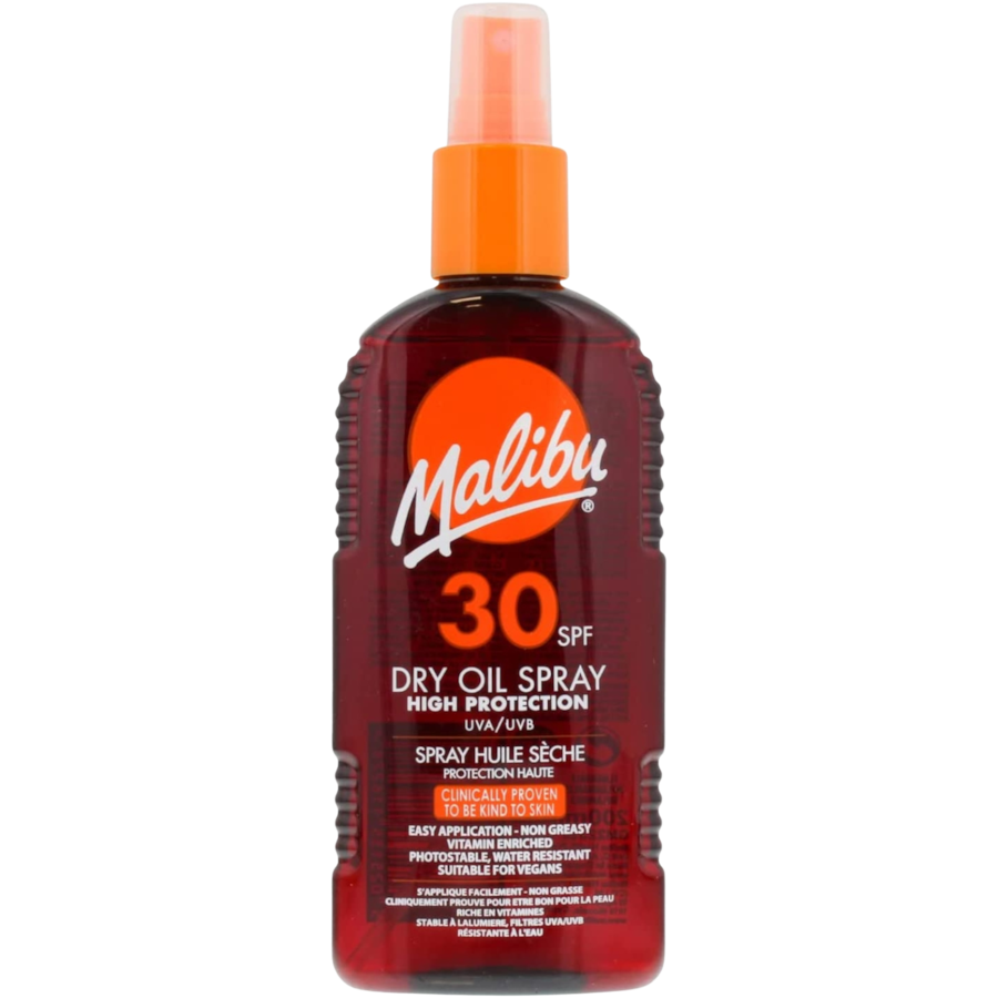 Malibu Dry Oil Spray suchy olejek w sprayu do opalania wodoodporny SPF30 Ochrona włosów przed słońcem