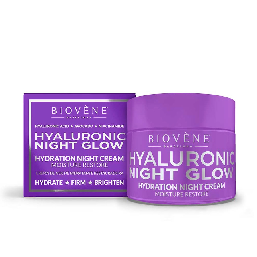 Biovène Krem nawilżający na noc HYALURONIC NIGHT GLOW przywracający nawilżenie Kremy na noc Damski